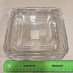 NWT West Elm Clear Glass Square Dish